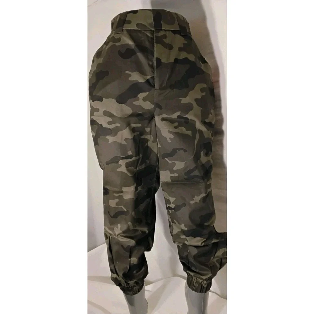 Shoedazzle Women's Green Camouflage Tapered Cargo Heavy WeightvPants Small NWT